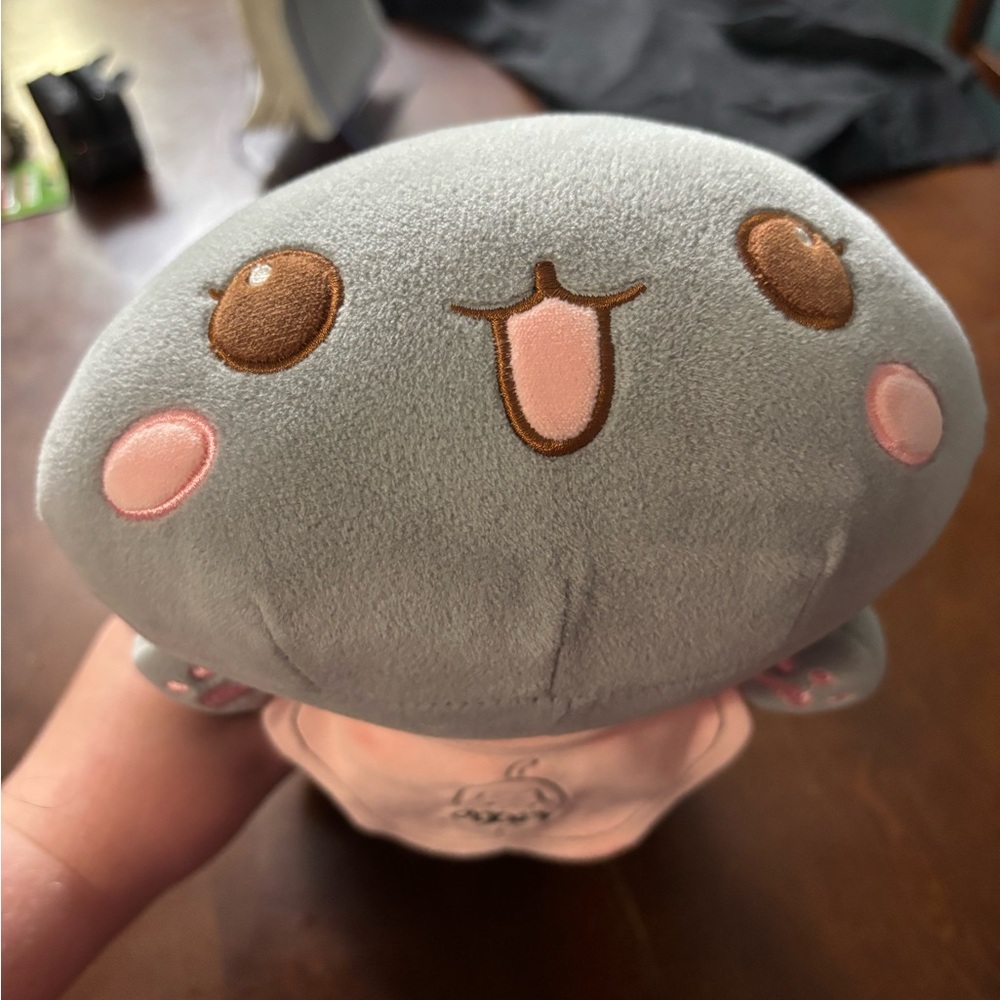 Cute Gray and Pink Cat Plush Toy